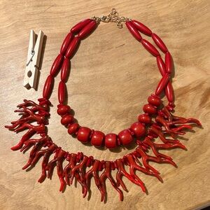Red Faux Coral Necklace